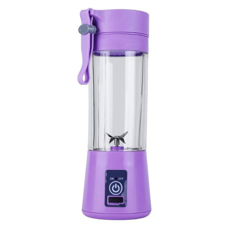 4 Colors  Fruit Juice Citrus Smoothie Squeezer 380ml USB Recharge 6 Blades Portable Blender Mixer Kitchen Accessories