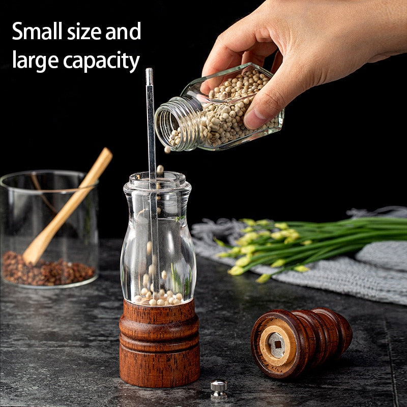 8inch Classical Manual Oak Wood Salt and Pepper Grinder Spice Grinder Handheld Pepper Mills for Home Household Kitchen Tools