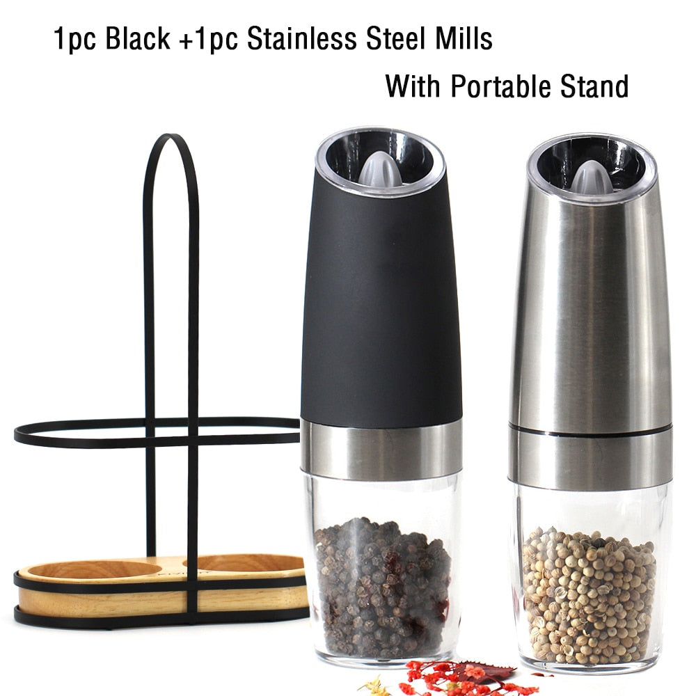 Electric Automatic Mill Pepper and Salt Grinder LED Light Peper Spice Grain Mills Porcelain Grinding Core Mill Kitchen Tools