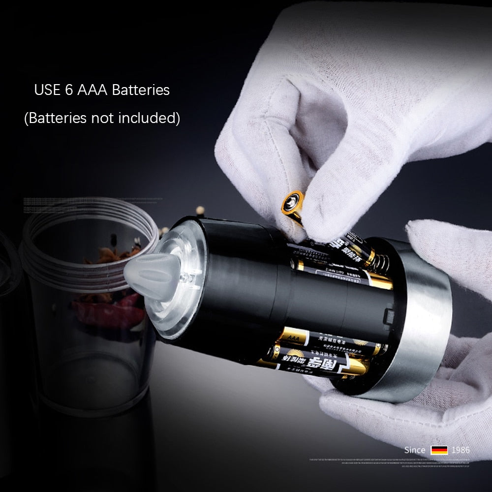 Electric Automatic Mill Pepper and Salt Grinder LED Light Peper Spice Grain Mills Porcelain Grinding Core Mill Kitchen Tools