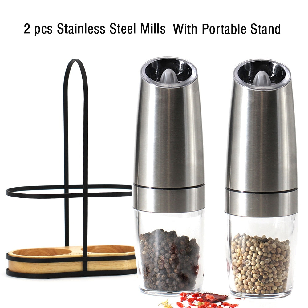 Electric Automatic Mill Pepper and Salt Grinder LED Light Peper Spice Grain Mills Porcelain Grinding Core Mill Kitchen Tools