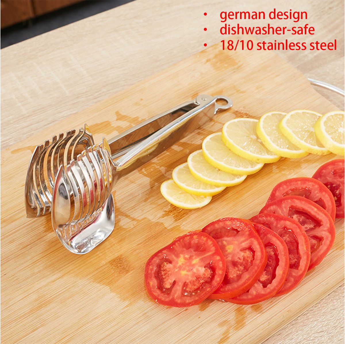 Kitchen Cutting Aid Gadgets Tool Lemon Cutter Multipurpose Handheld Round Fruit Tongs Stainless Steel Onion Holder Easy Slicing