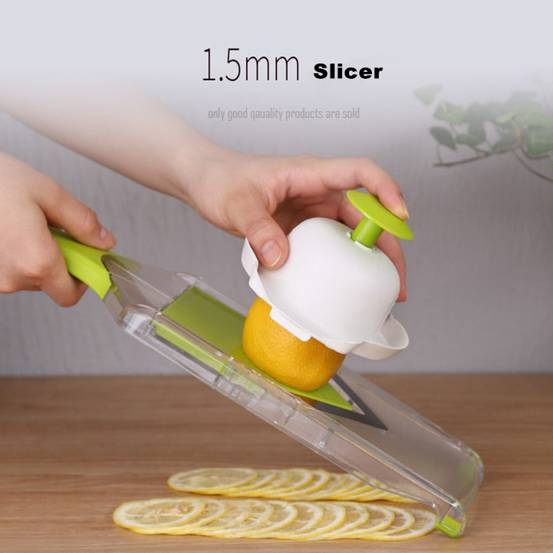 Manual Lemon Chopper  Chopper Mandoline V-Slicer Dicer With 5 Replaceable Blades Veggie Chopper Cutter Kitchen Tools