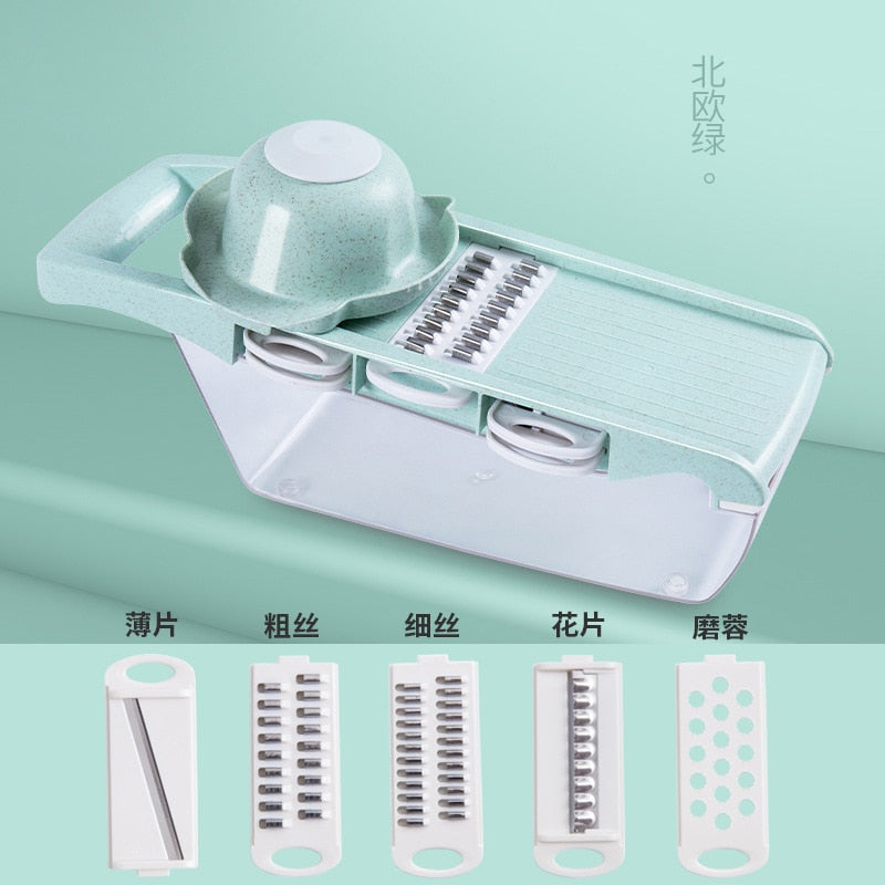 Manual  Cutter Shredder Cabbage Mandoline Potato Spiral Grater Multi Salad Spinner Food Chopper Kitchen Accessories