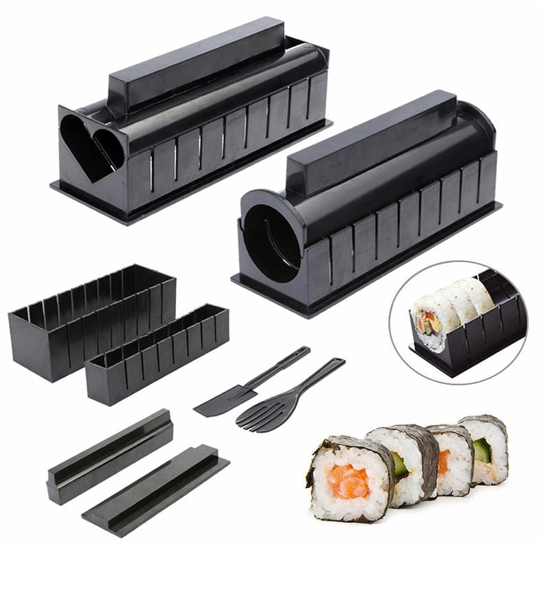 One Set DIY Sushi Making Kit Roll Sushi Maker Rice Roll Mold Kitchen Sushi Tools Japanese Sushi Cooking Tools Kitchen Tools