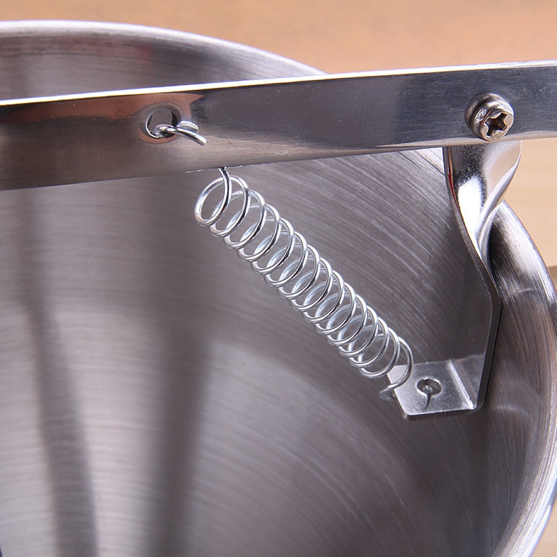 Stainless Steel Piston Funnel with Support for Sauce Cream Dosing Funnel for Sauce Fish Ball Funnel Kitchen Tool WJ817